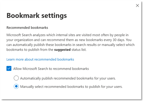 search bookmark settings